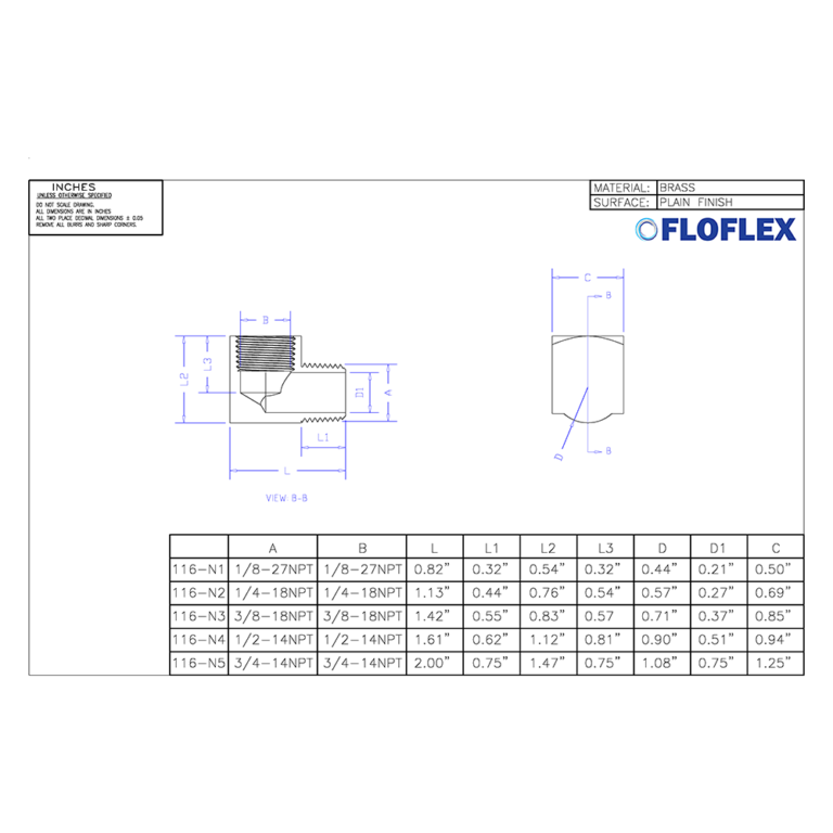 Dimensions in Inches